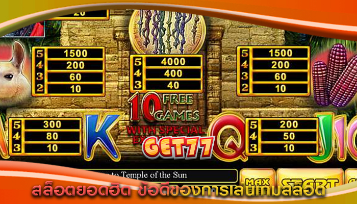 สล็อตยอดฮิต ข้อดีของการเล่นเกมสล็อต